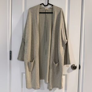 DONNI. One Size Fits All Micro Stripe Cardigan Open Front with Pockets